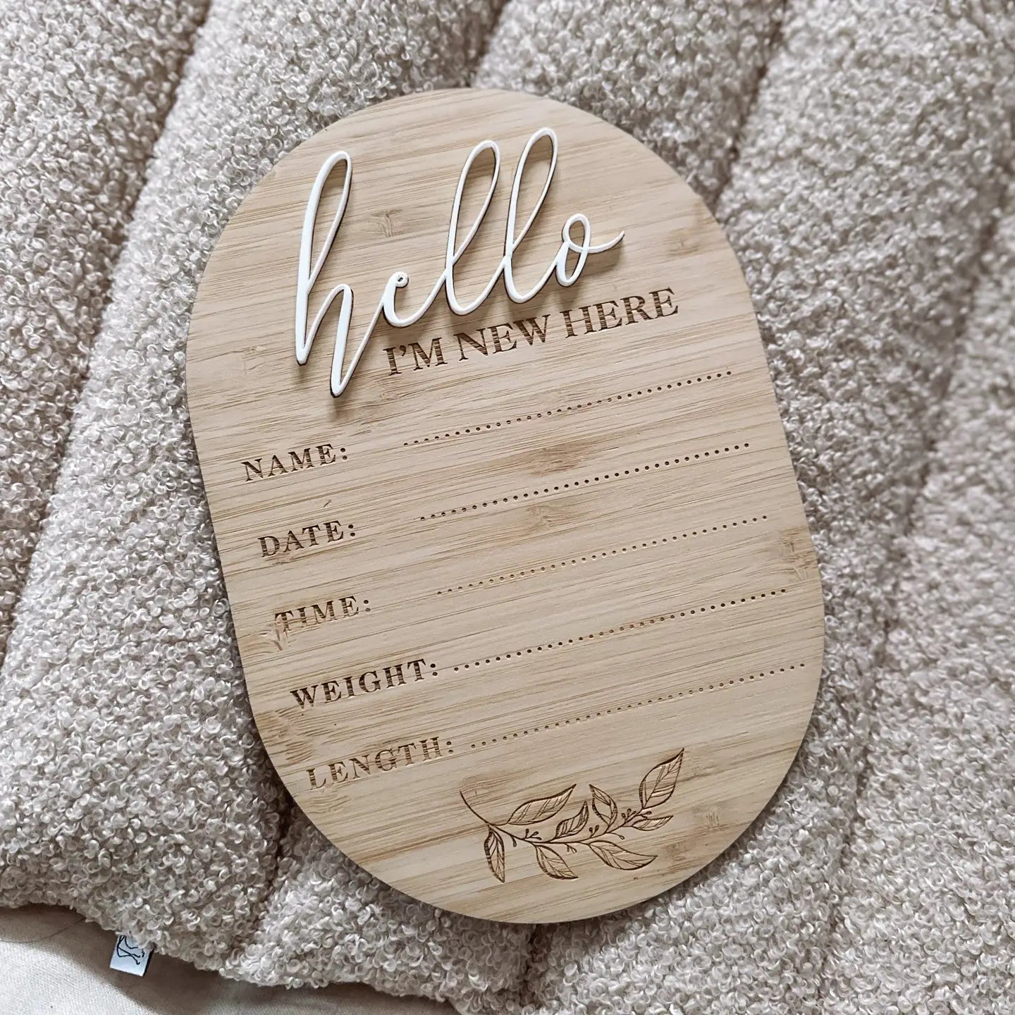 3D Rounded Birth Announcement Plaque