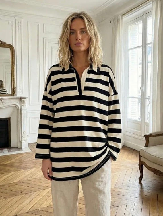 Oversized Stripe Top - OSFM