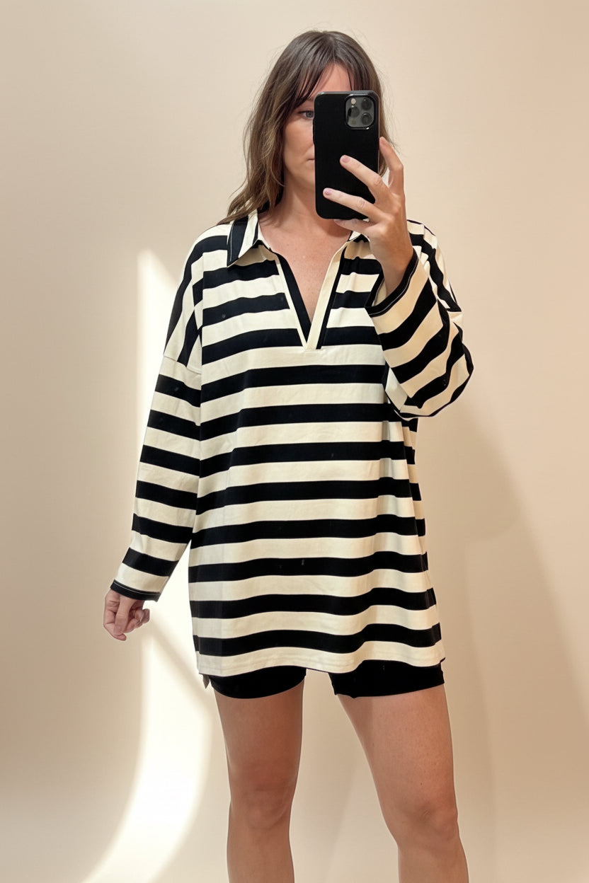 Oversized Stripe Top - OSFM