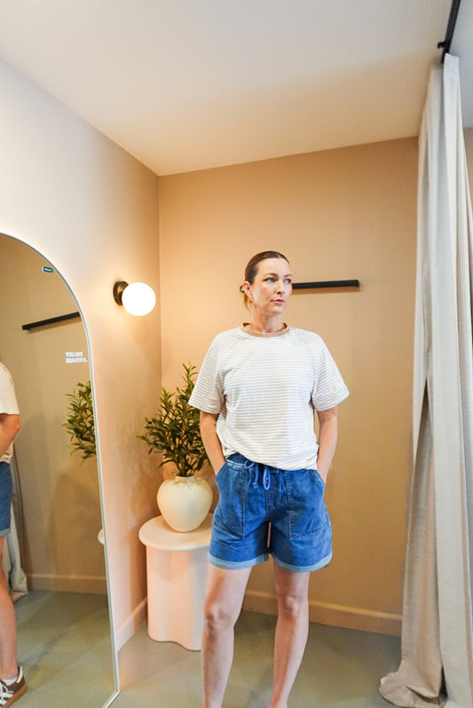 High waisted Denim Short