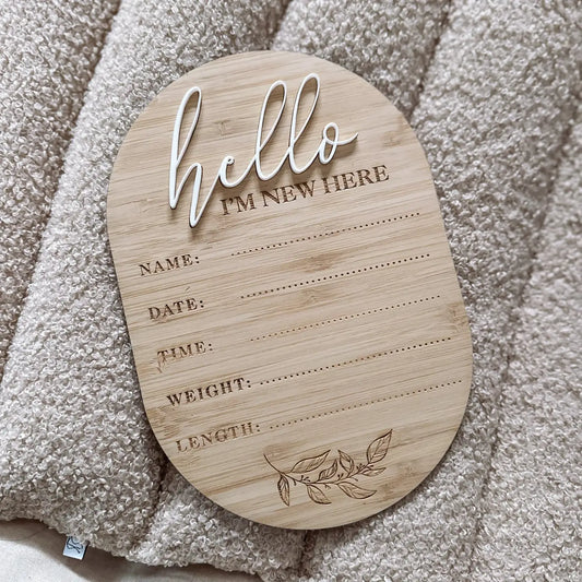 3D Rounded Birth Announcement Plaque