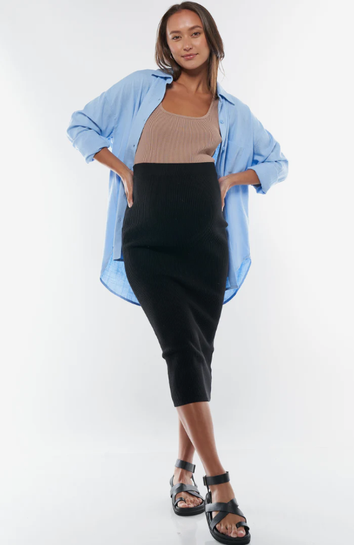 Serendipity Rib Midi Skirt